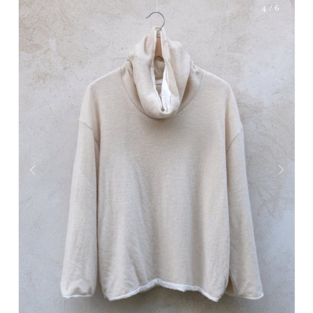 made in France Elsa Esturgie Parisian turtleneck sweater in ecru